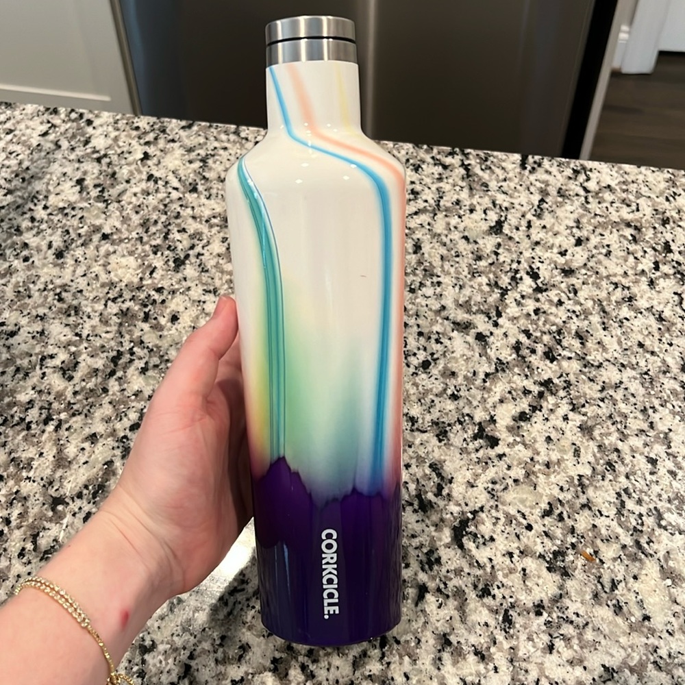 Corkcicle water bottle. Tie dye color